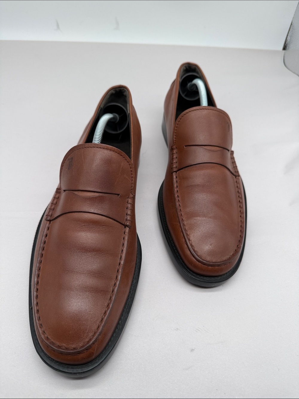 Tod's Brown Leather Penny Loafers for Men